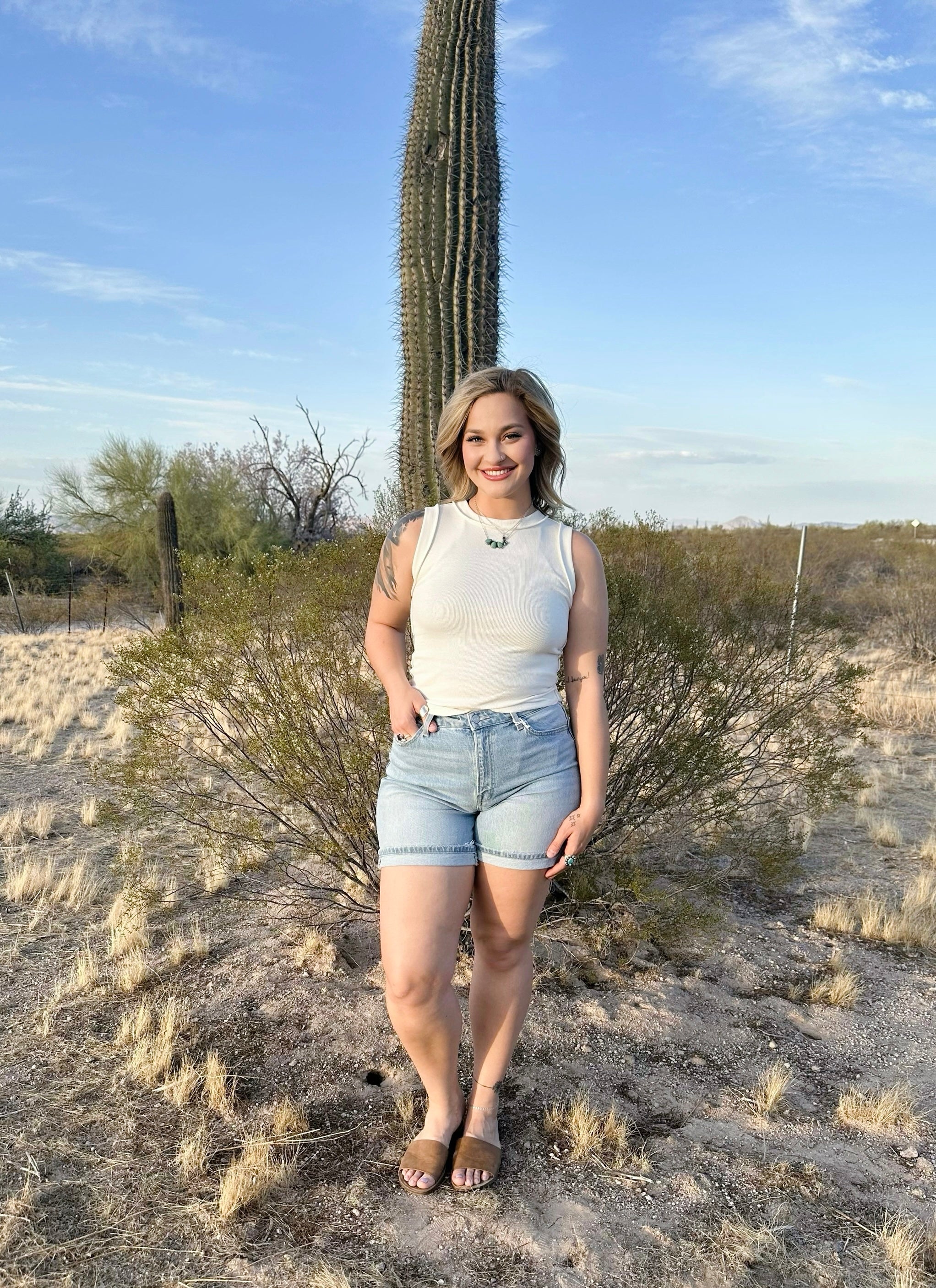 Round Neck Ribbed Tank